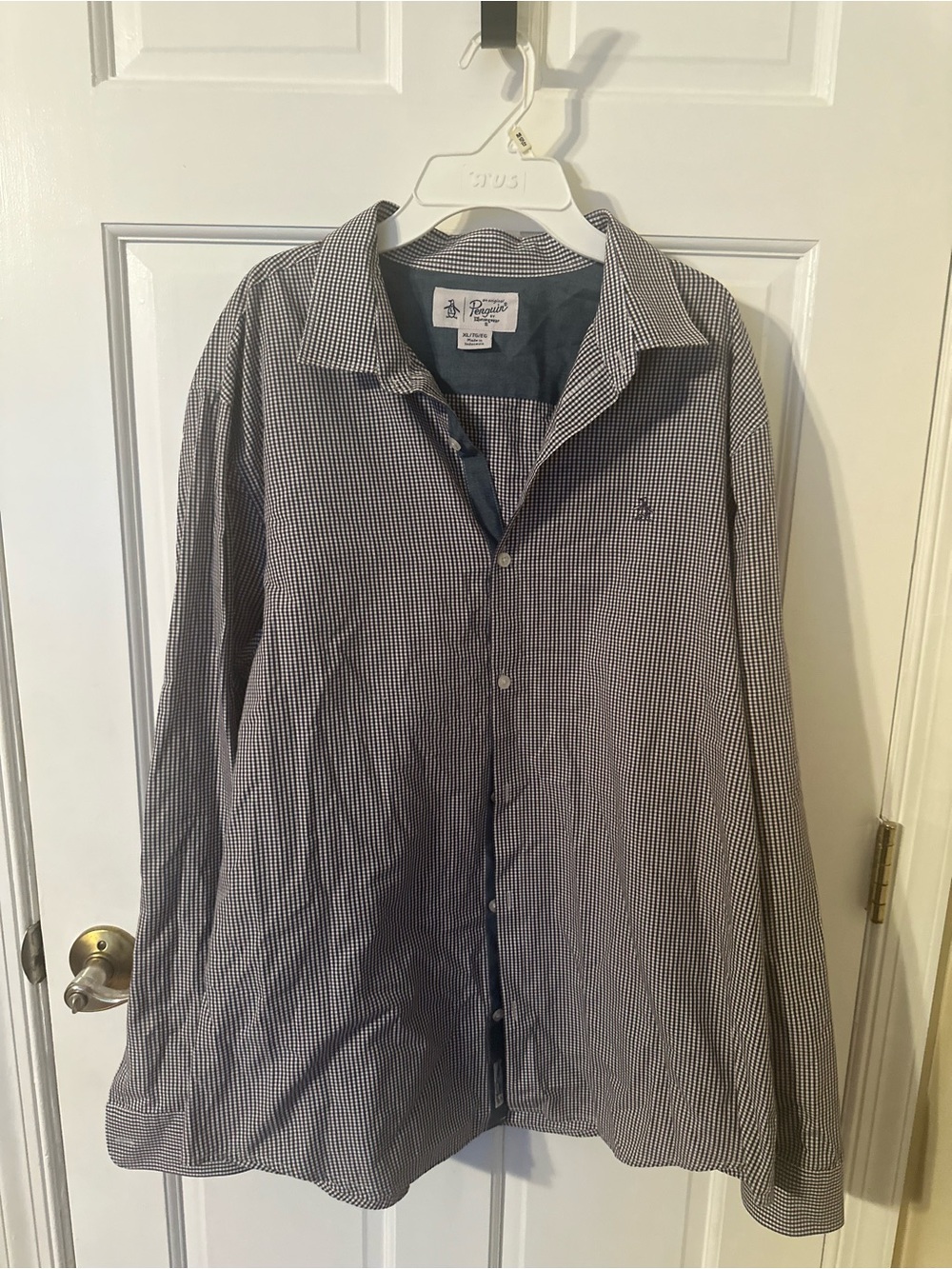 Original Penguin purple and White Gingham Button-Down Shirt